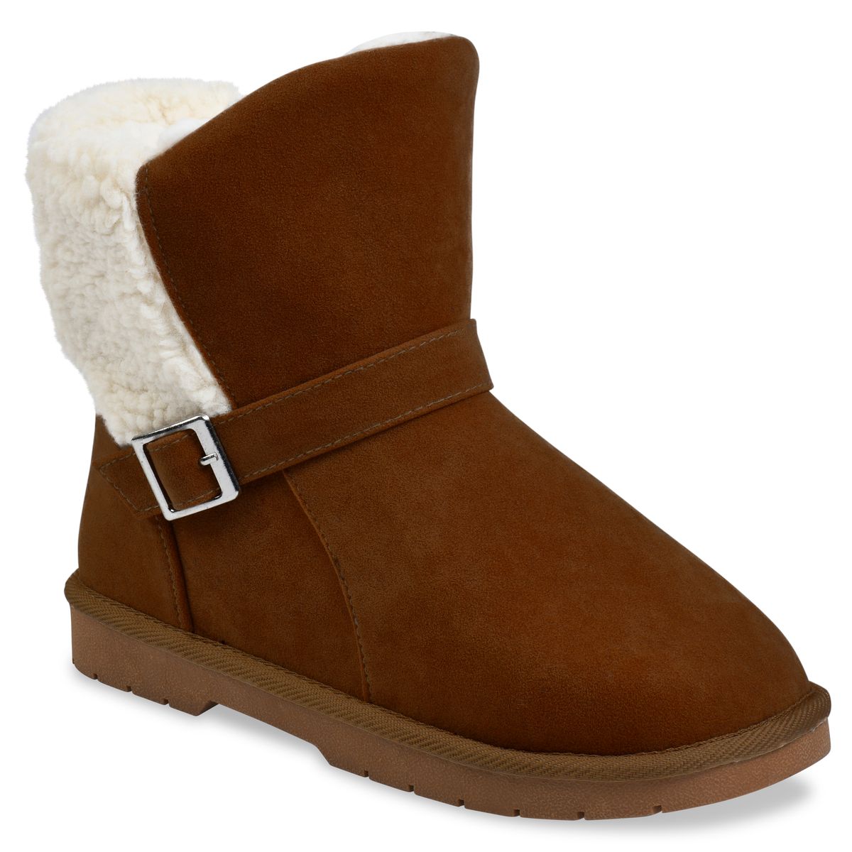 GaaHuu™ Women's Faux Suede Water-Resistant Boots - tan 6 - Buckle Ankle Boot