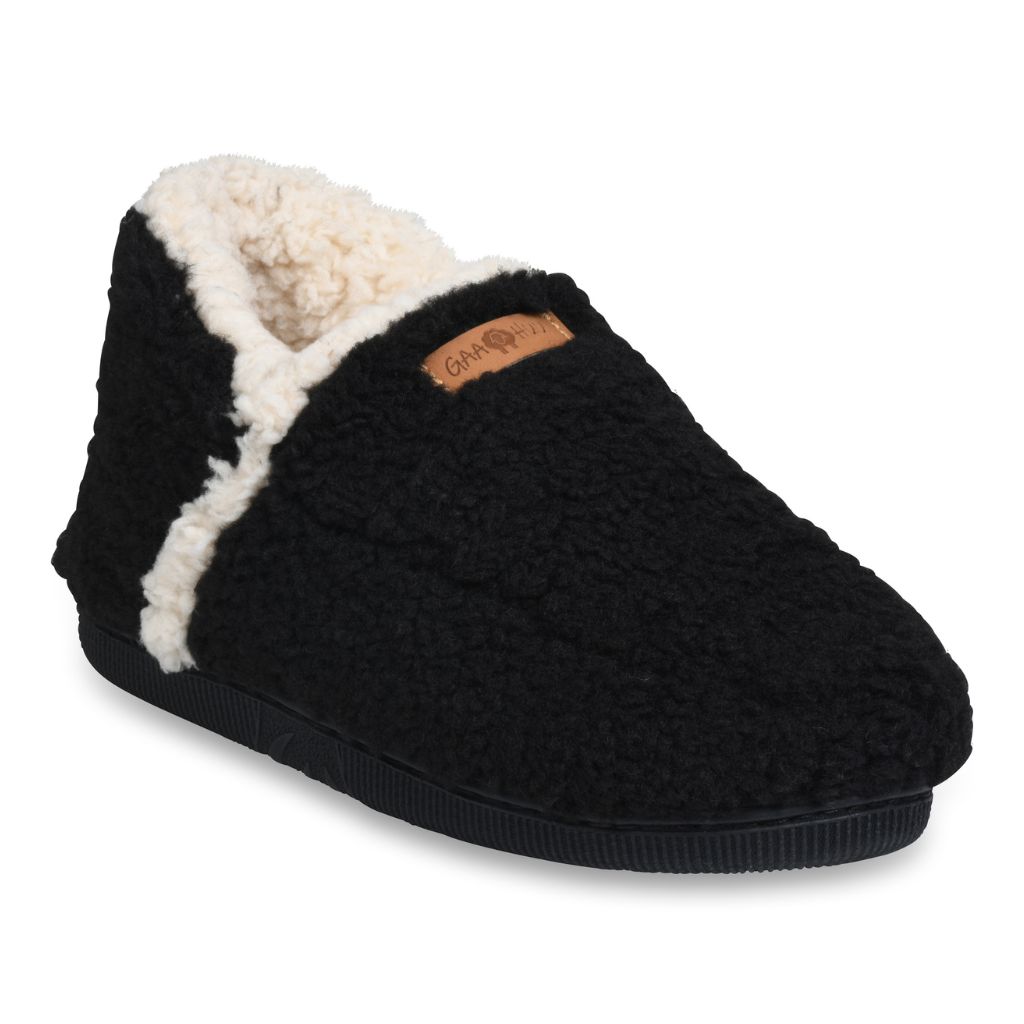 GaaHuu&trade; Women's Memory Foam Slipper Boots - Medium - Black - Berber