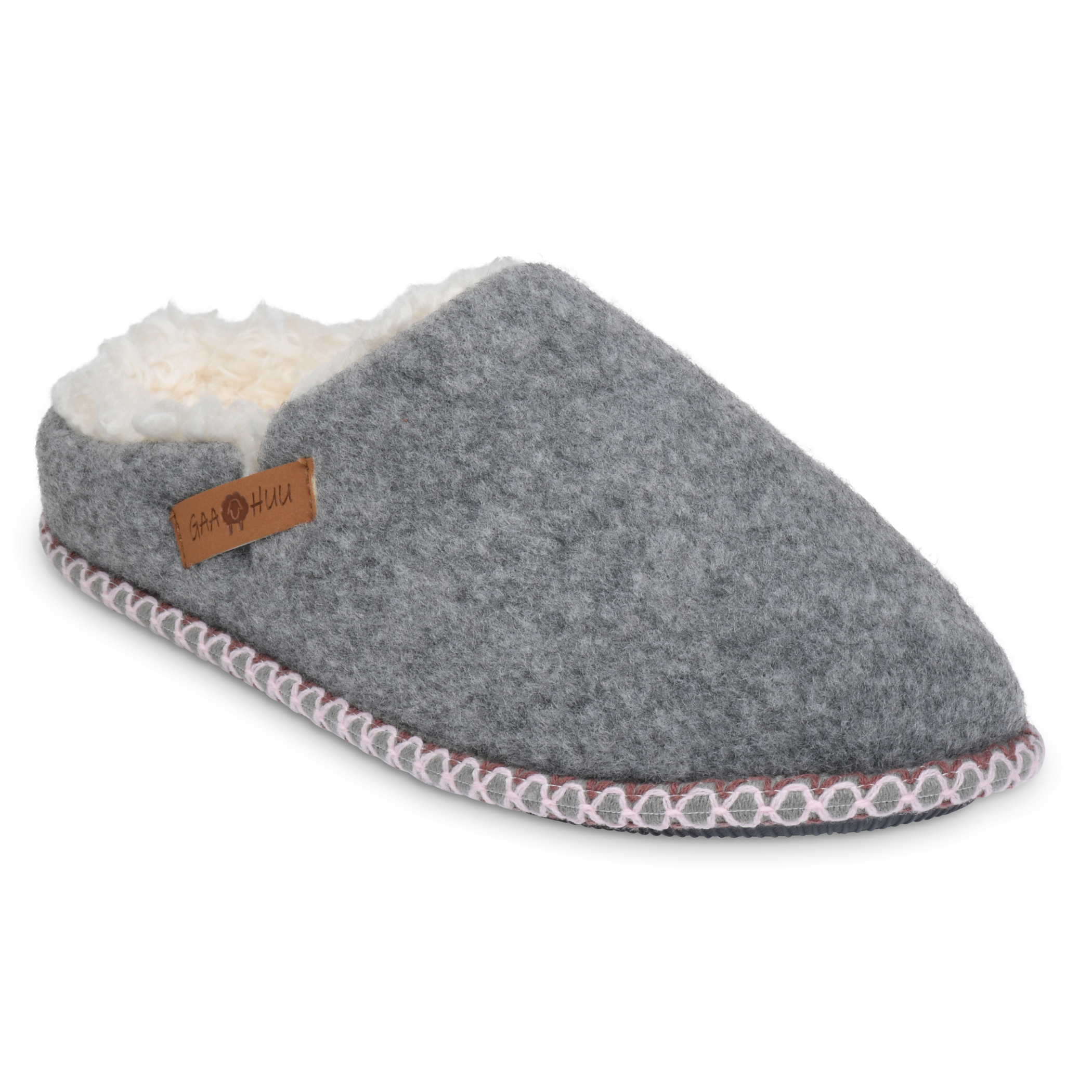 GaaHuu™ Memory Foam Clog Slippers for Women - grey small felted clog