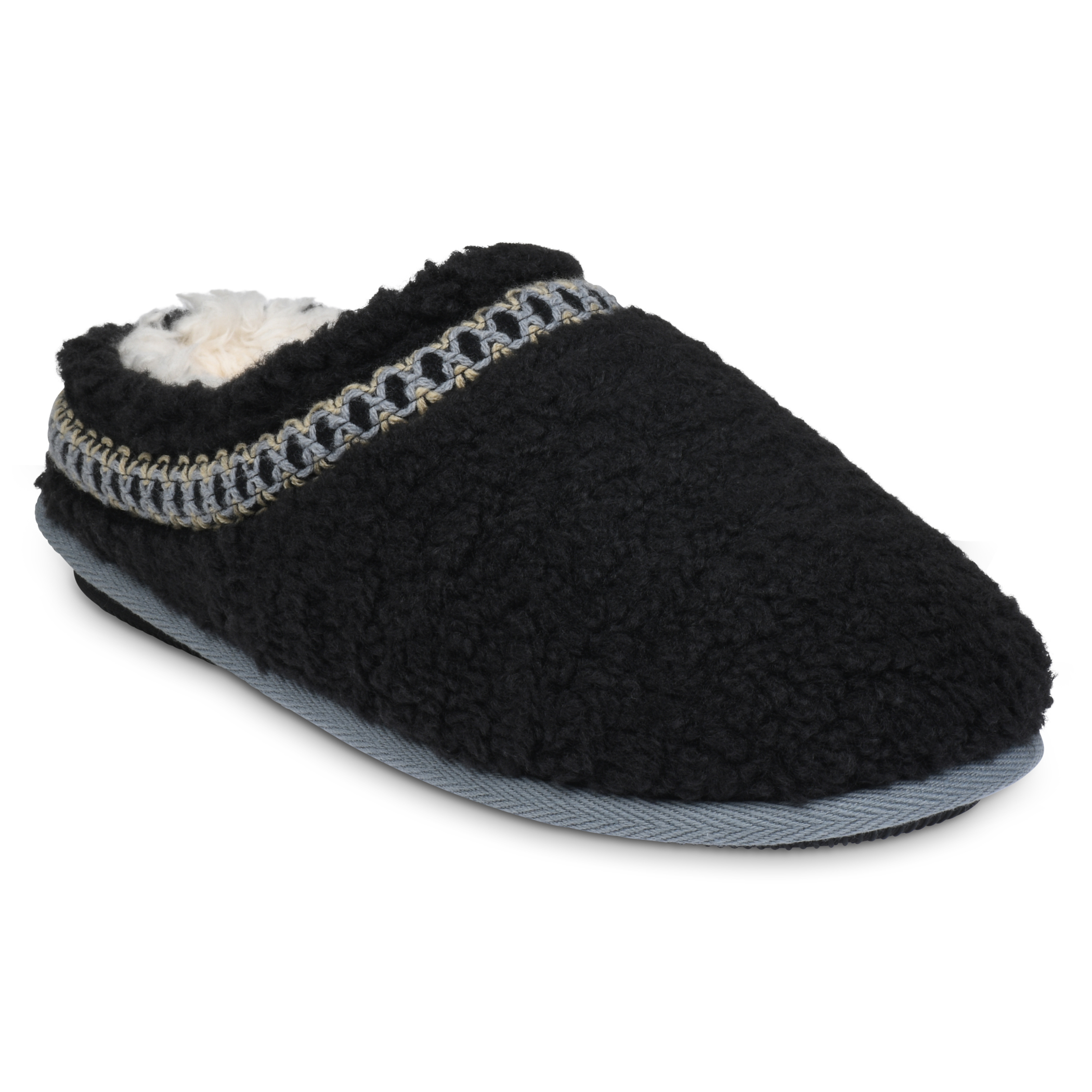 GaaHuu™ Memory Foam Clog Slippers for Women - black medium tape trim detail