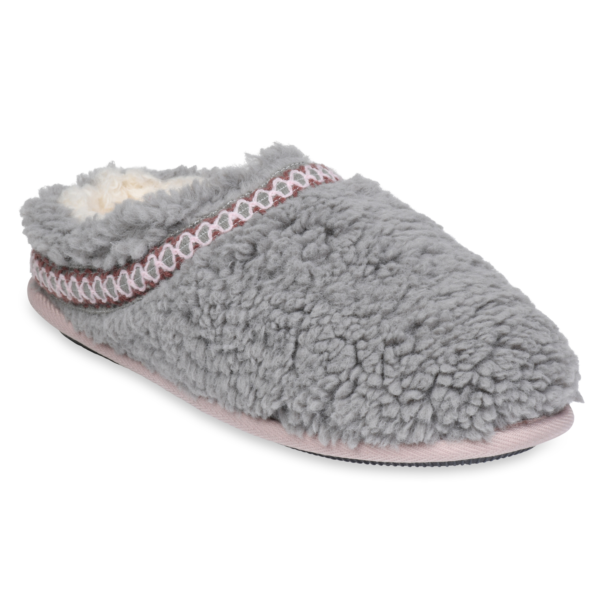 GaaHuu™ Memory Foam Clog Slippers for Women - grey large tape trim detail
