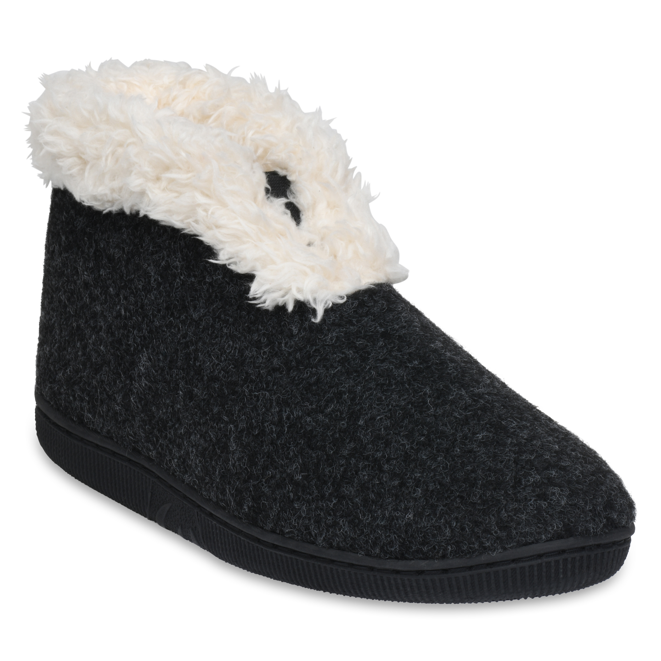 GaaHuu&trade; Women's Memory Foam Slipper Boots - black small - felted front