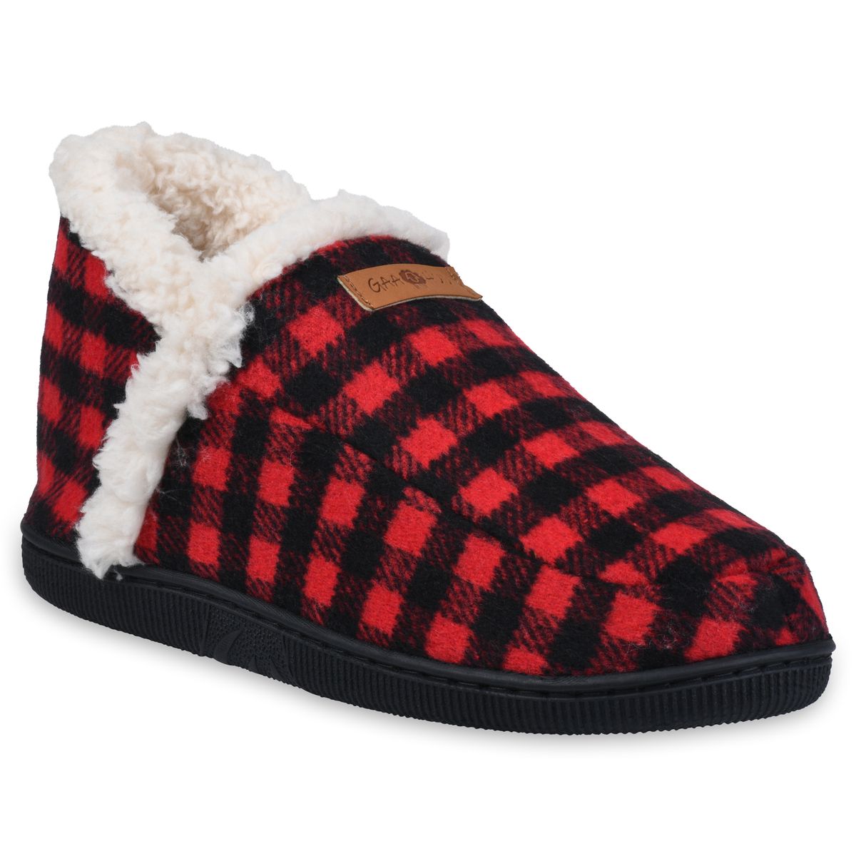 GaaHuu™ Women's Memory Foam Slipper Boots - holiday plaid small - holiday plaid moccasin