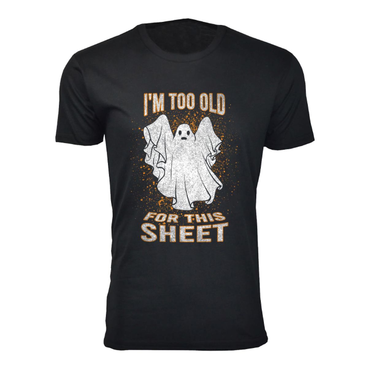 Men's Halloween T-Shirts - I'm Too Old For This Sheet - Black / XL