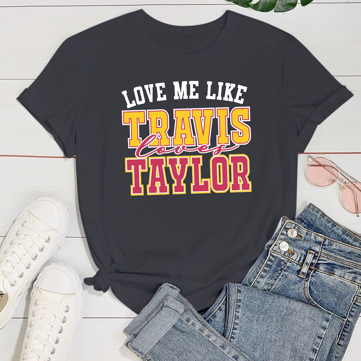 Women's Kansas City Football Love ERA T-Shirt - Love Me Like - Black / S