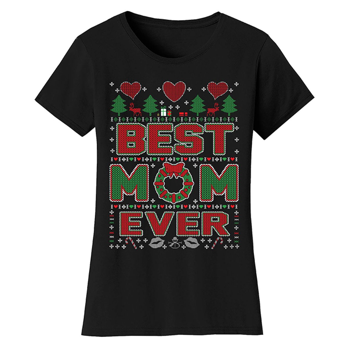 Women's Best Mom Christmas T-Shirts - Best Mom Ever - Black / S