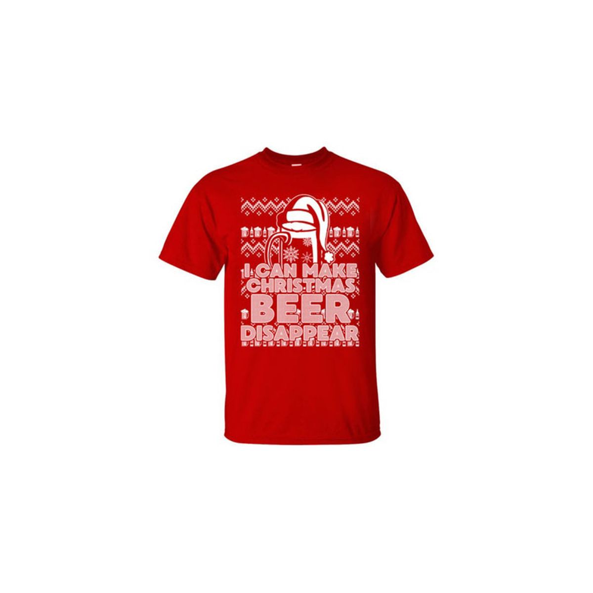 Christmas Sweater Men's T-Shirts II - Beer Disappear / Red / 3XL