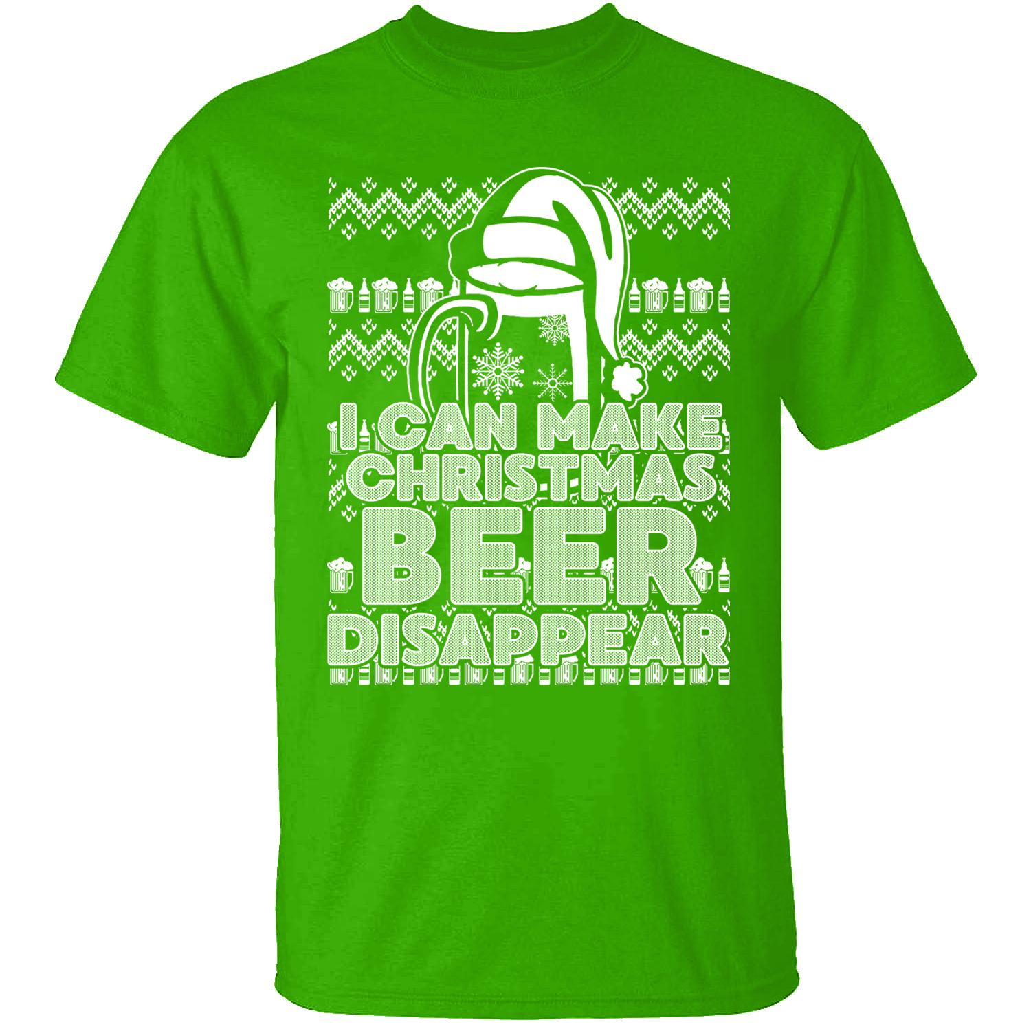 Christmas Sweater Men's T-Shirts II - Beer Disappear / Kelly Green / 3XL