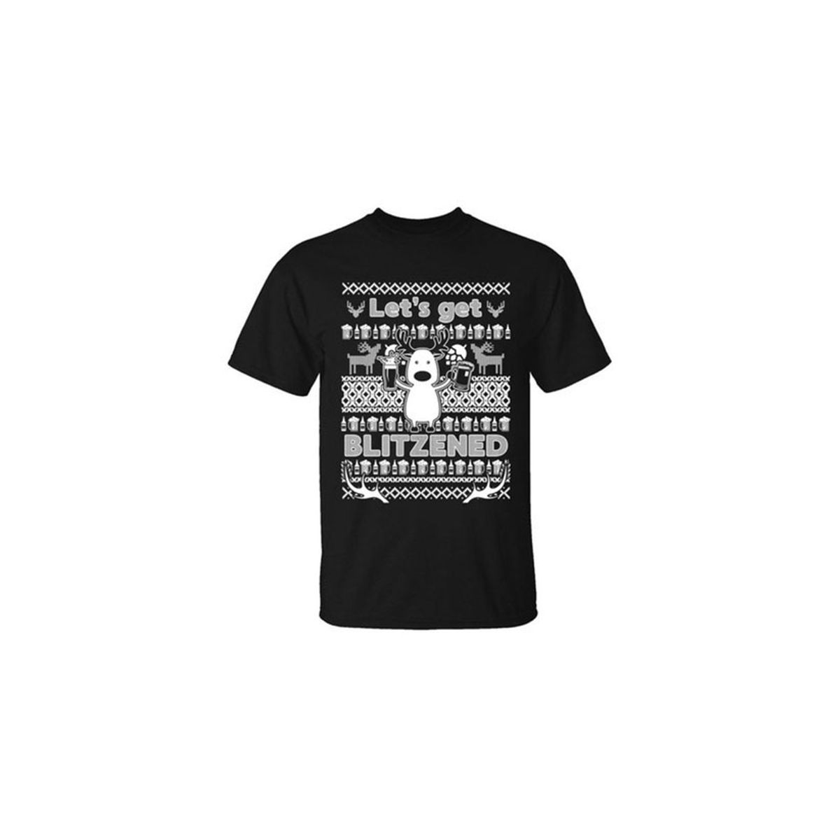 Christmas Sweater Men's T-Shirts II - BLITZENED / Black / LG