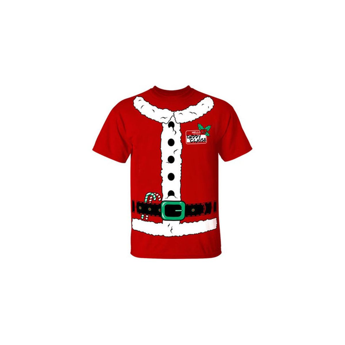 Men's Funny Ugly Christmas Sweater Cotton T-Shirts - Santa Suit Hello Daddy Clause / Red / XL