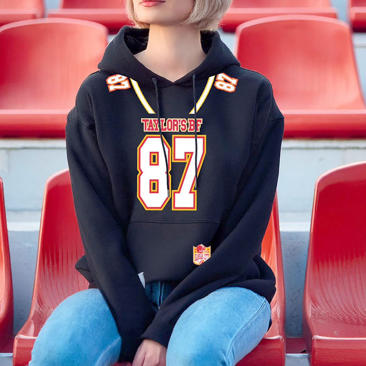 Women's Kansas City Football Love ERA Sweatshirt or Hoodie - PO HD - Team Jersey - Black / S