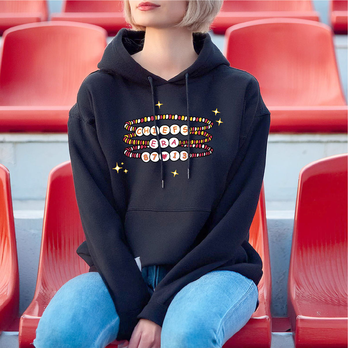 Women's Kansas City Football Love ERA Sweatshirt or Hoodie - PO HD - Chiefs ERA - Black / S