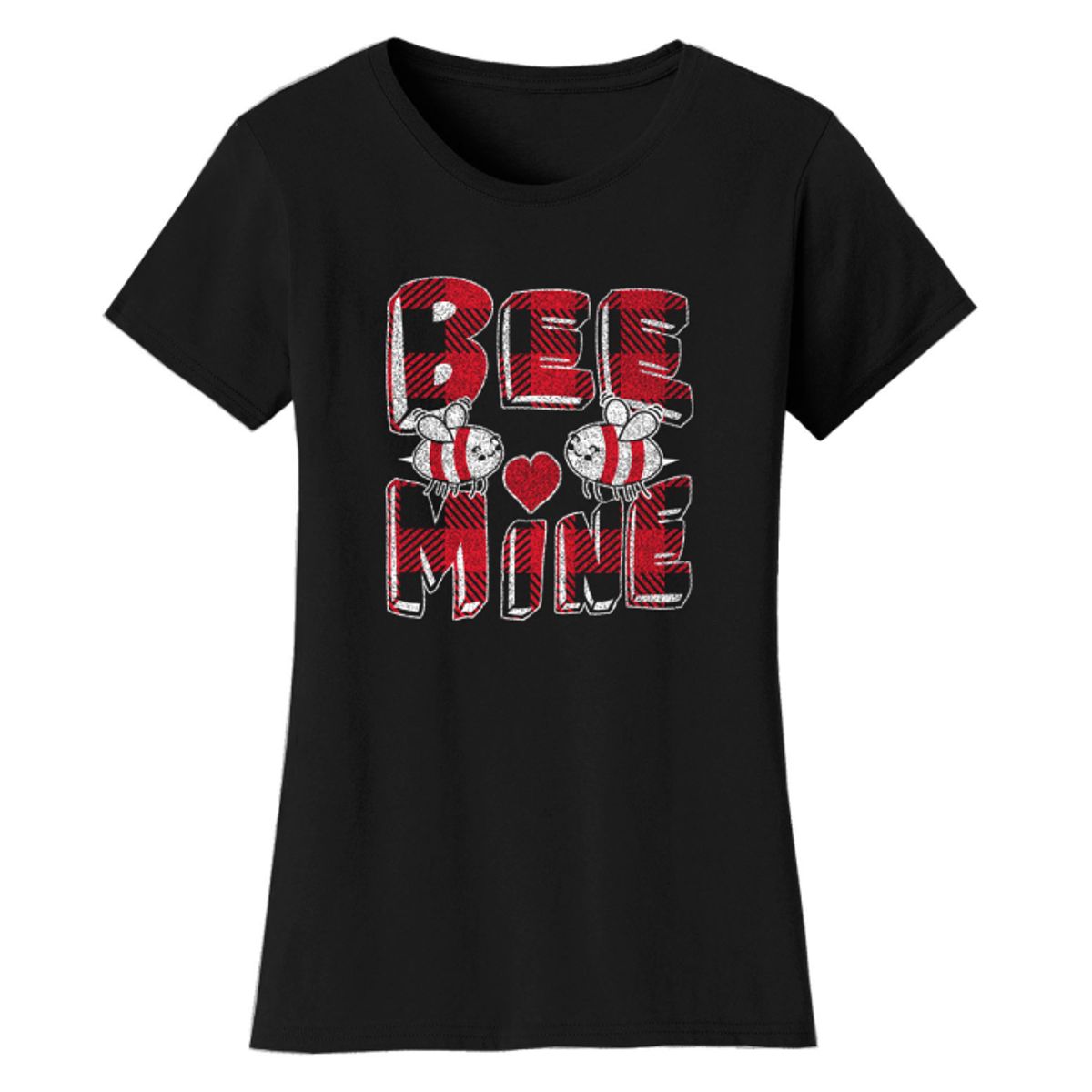 Women's Valentine's Day Shirts - T-Shirts - Bee Mine - Black / S