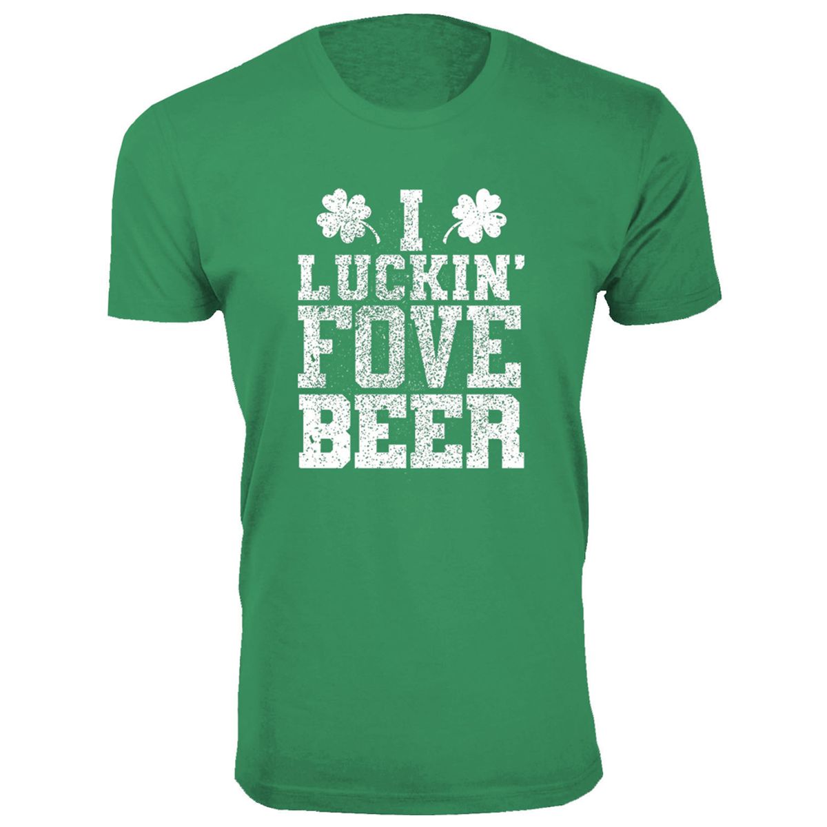 Men's St. Patrick's Day T-Shirts    - Men's St. Patrick's Day Lucky T-Shirts - I Luckin Fove Beer - Kelly Green / S