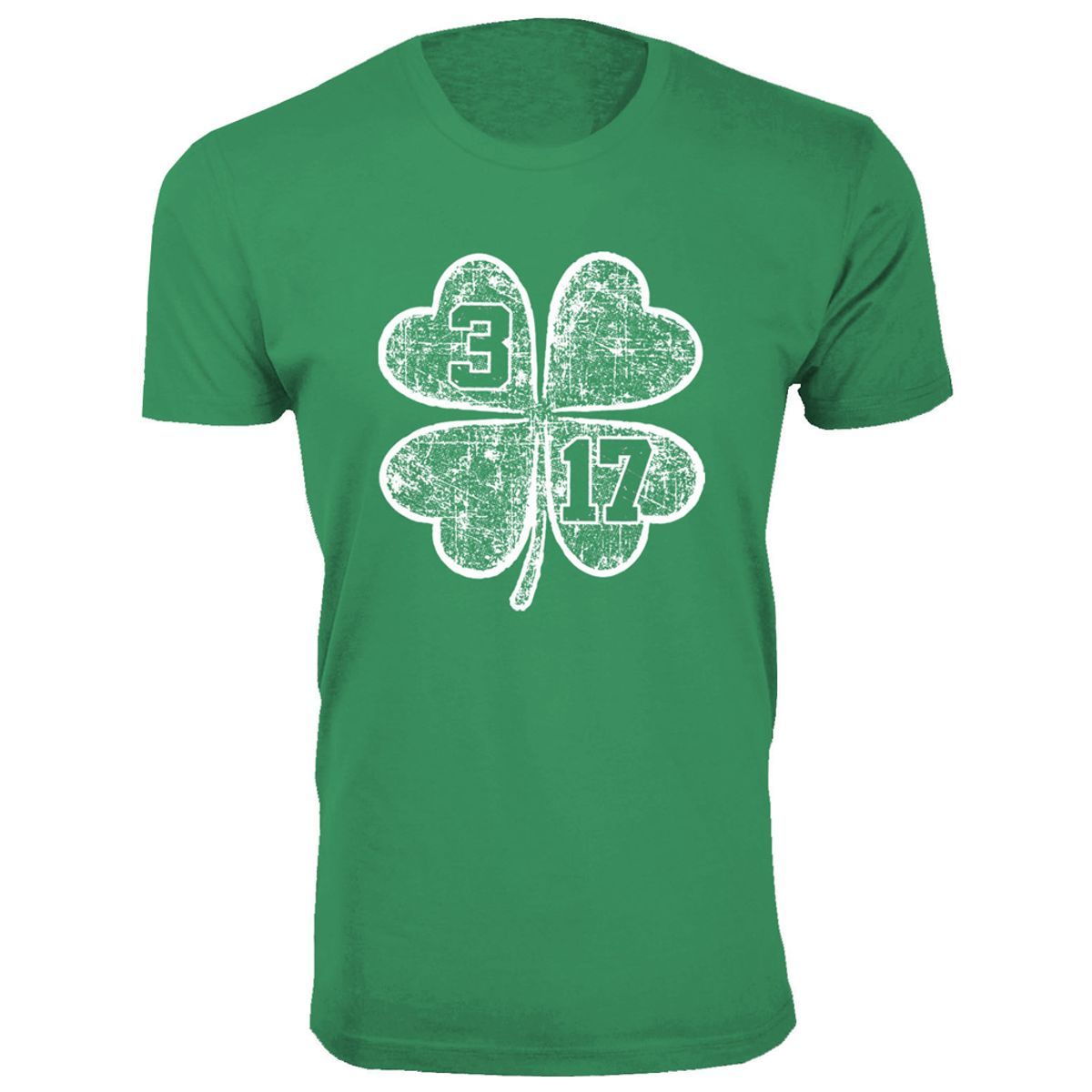 Men's St. Patrick's Day T-Shirts - Men's St. Patrick's Day Lucky T-Shirts - Clover 3 17 - Kelly Green / M