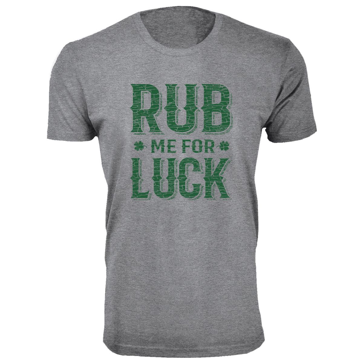 Men's St. Patrick's Day T-Shirts - Men's St. Patrick's Day Lucky T-Shirts - Rub Me for Luck - Heather Grey / 2XL