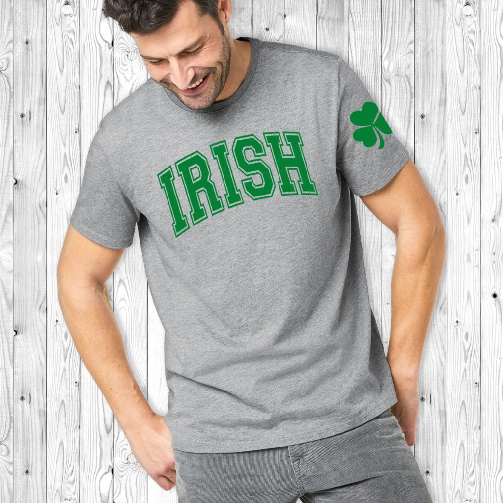 Men's Irish Love St. Patrick's Day T-Shirt - 2X-Large - Irish College (Grey)