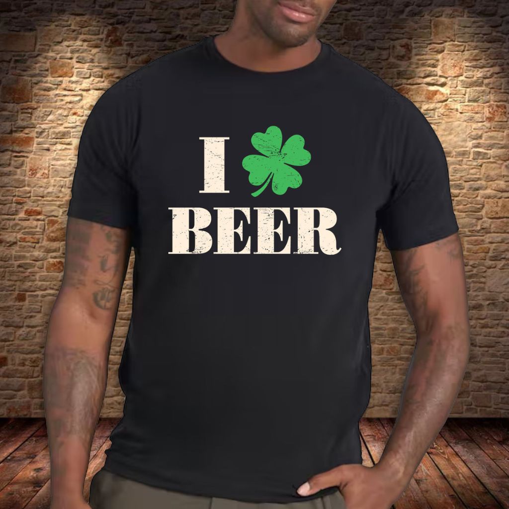 Men's Irish Love St. Patrick's Day T-Shirt - Medium - I Love Beer