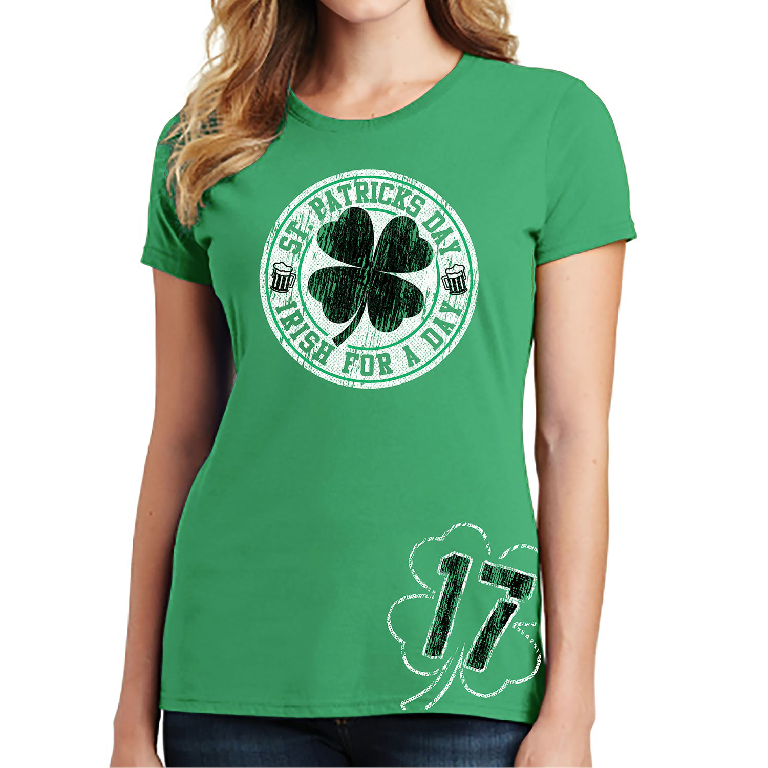 Women's St. Patrick's Day Lucky T-Shirts - Irish for a day - L