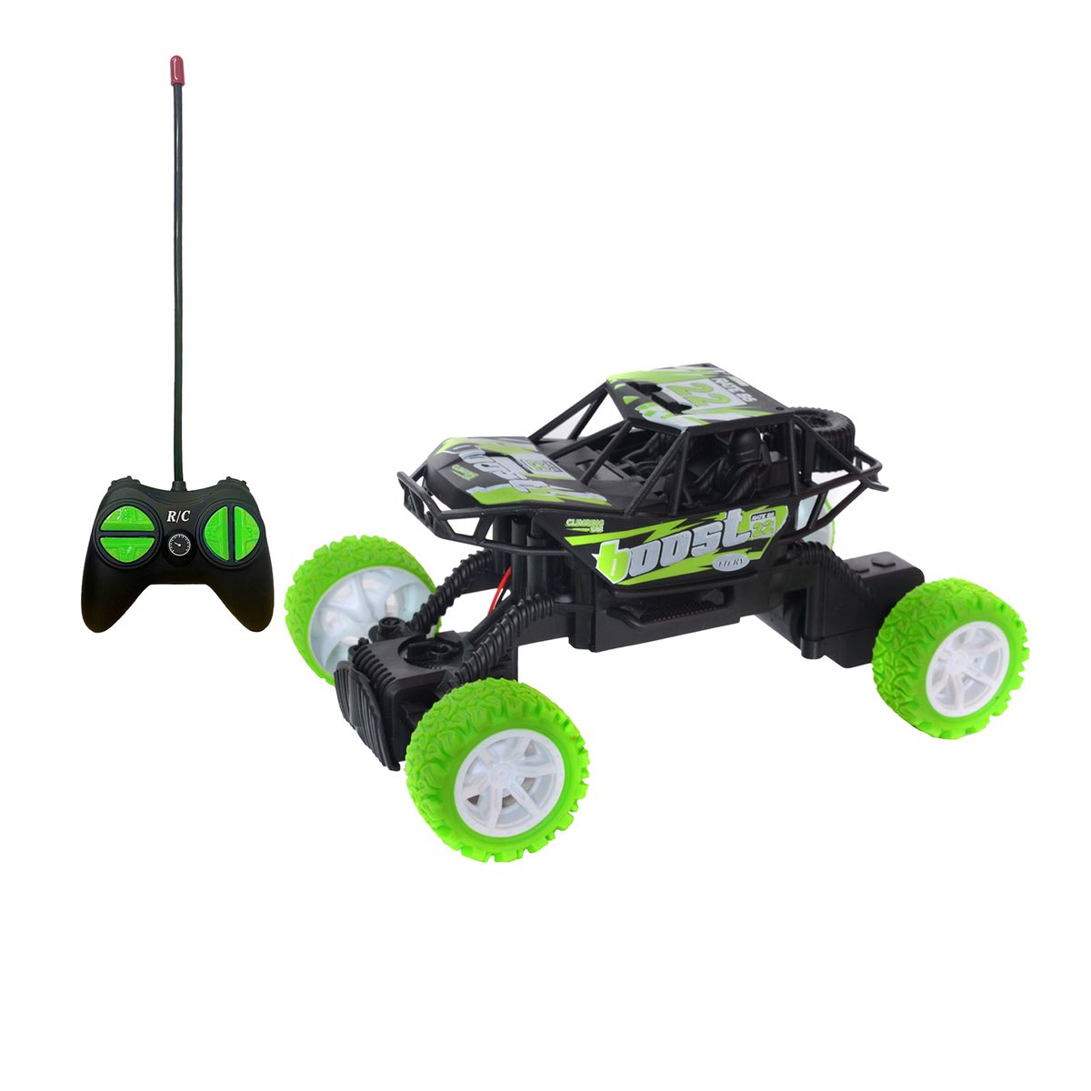 Cross Country LED Light RC Four-Wheel Drive Climbing Stunt Car - Green