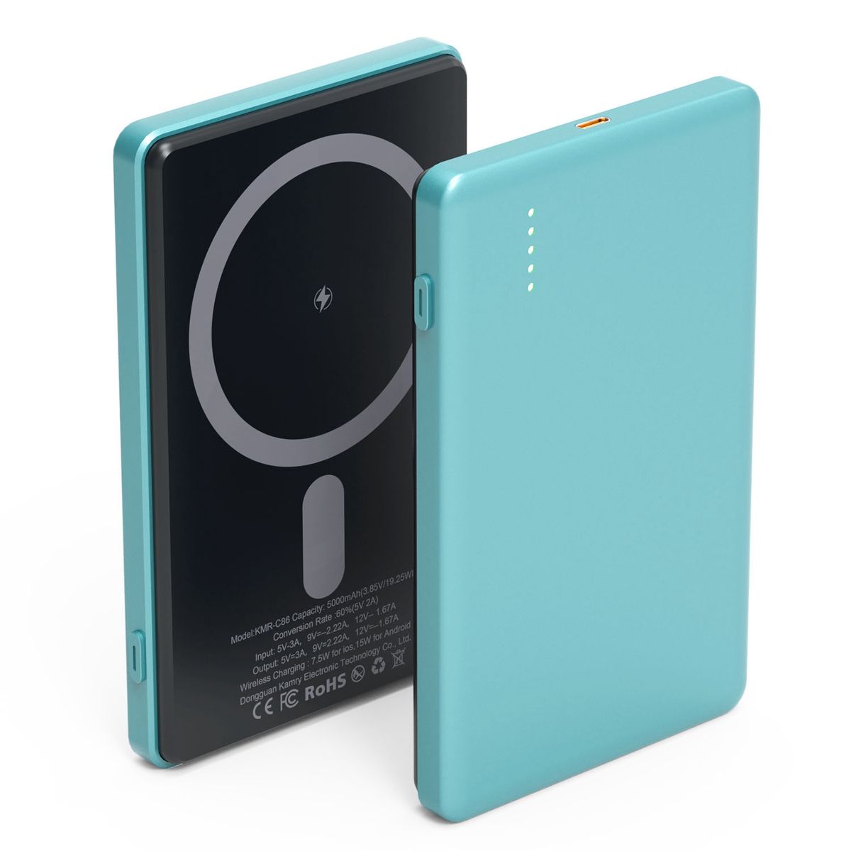 PowerMaster™ 5000mAh Wireless Power Bank - PowerMaster 5000mAh Power Bank Cyan