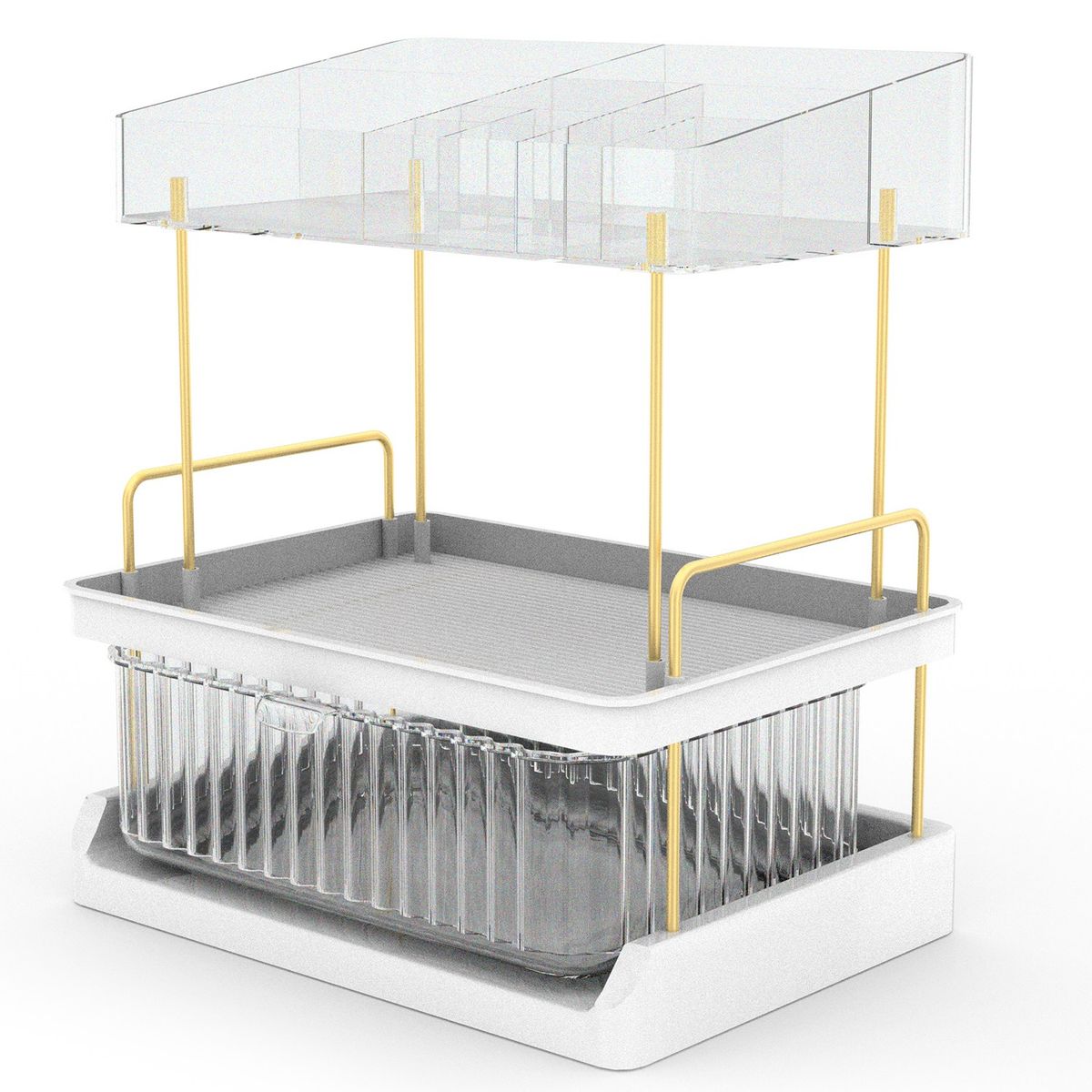 3-Tier Transparent Vanity Storage Organizer - Laromni 3-Tier Vanity Storage CLR