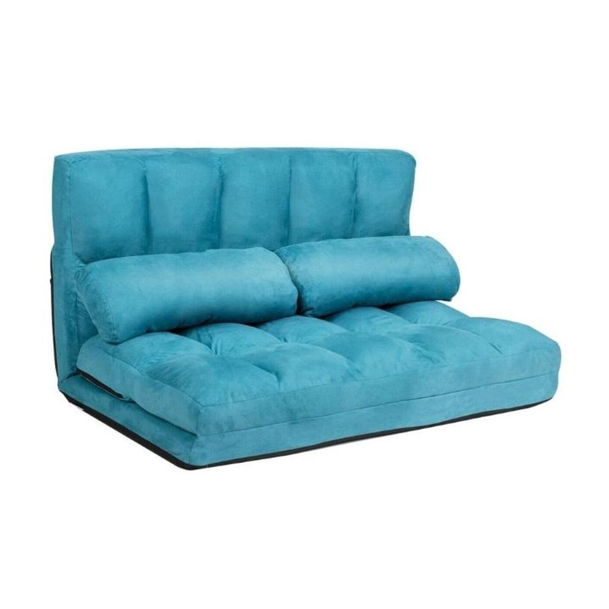 Foldable 6-Position Adjustable Floor Sofa Bed - Blue