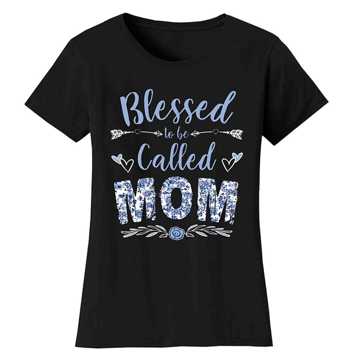 Women's Floral Mother's Day T-Shirts - Mom - Black / S