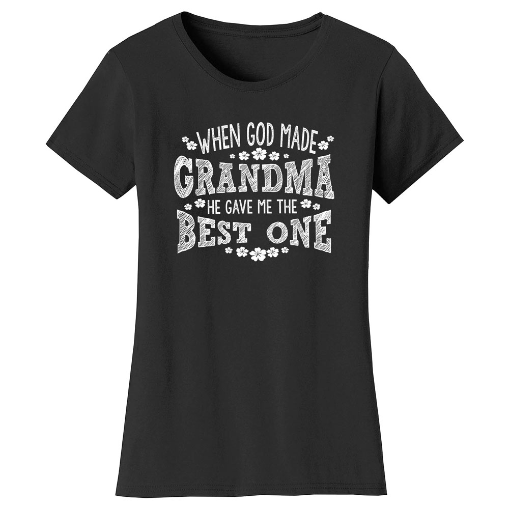 Greatest Blessing Mother's Day T-Shirt - GRANDMA He gave Me The Best One - Black / S