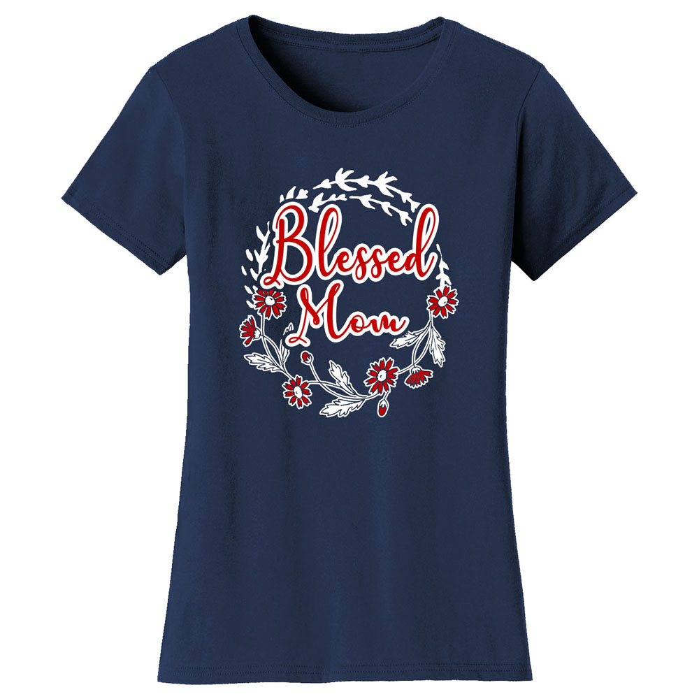 Greatest Blessing Mother's Day T-Shirt - Blessed Mom - Navy / S