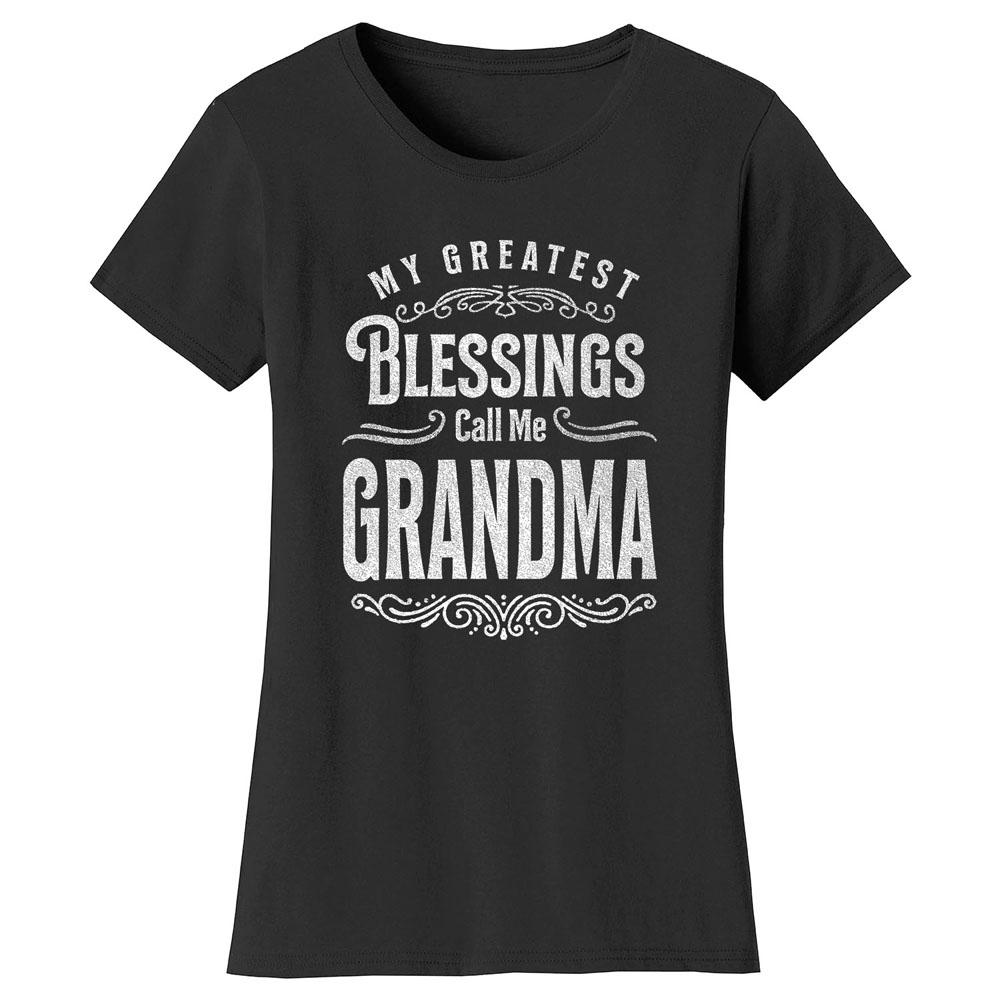 Greatest Blessing Mother's Day T-Shirt - My Greatest Blessings Call Me GRANDMA - Black / S