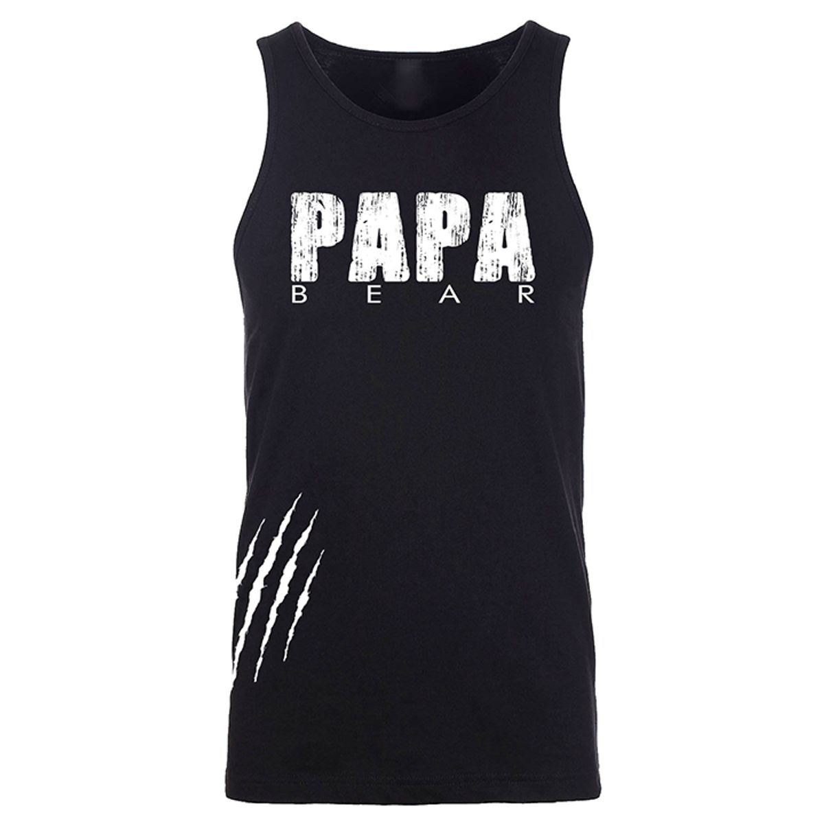 Men's Best Father's Day Ever Tank Top - Papa Bear Scratch - Black / 2XL