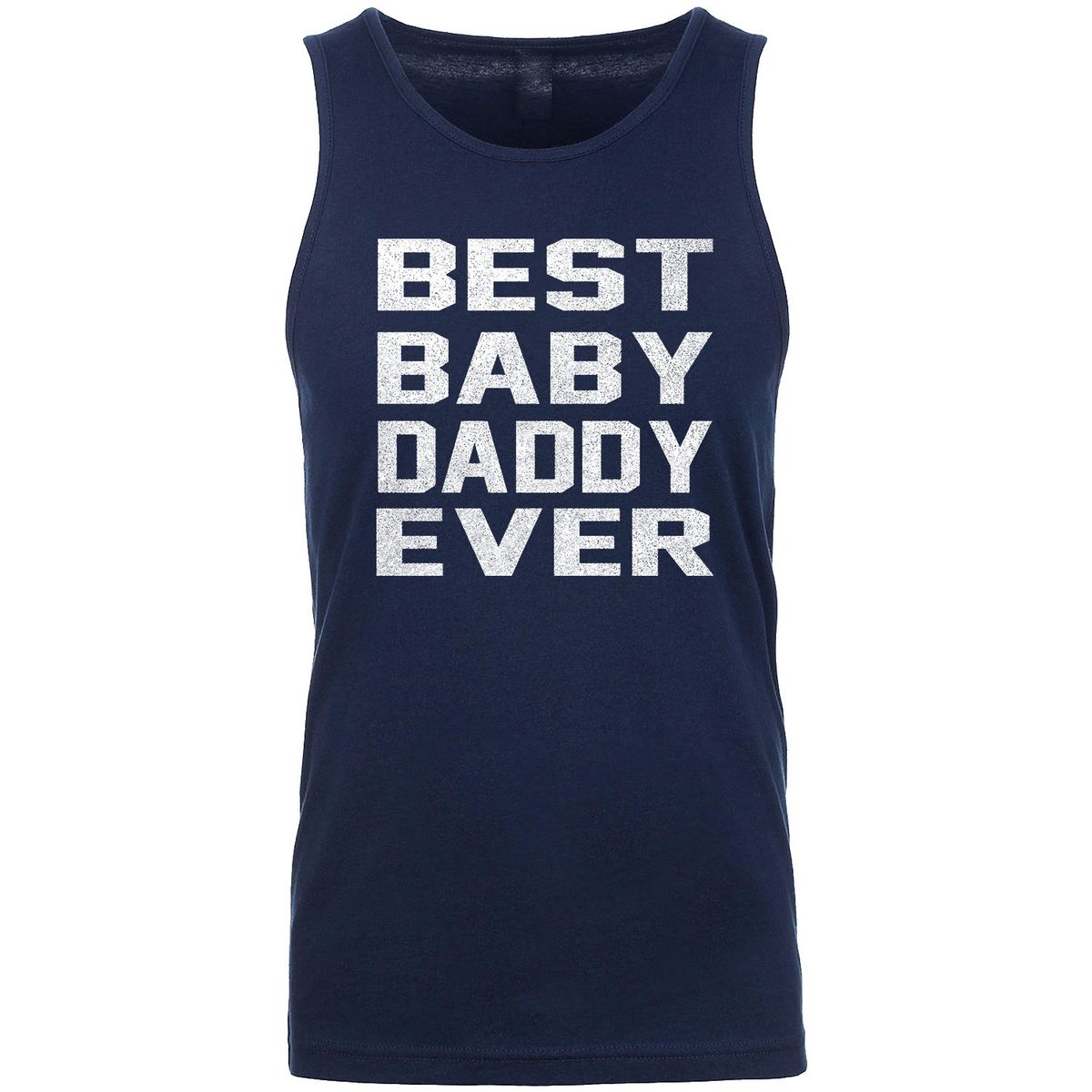 Men's Best Father's Day Ever Tank Top - BEST BABY DADDY EVER - Navy / L