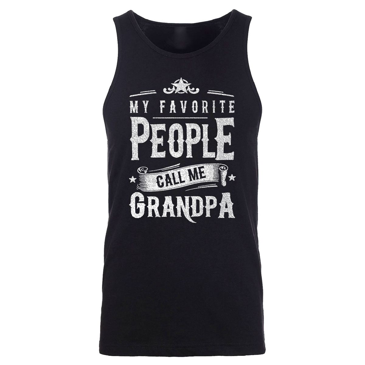Men's Awesome Dad Grandpa Father's Day Tank Top - Men's My Favorite Awesome Father's Day Tank Top - My Favorite People Call Me GRANDPA - Black / S