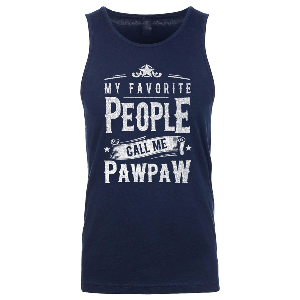 Men's Awesome Dad Grandpa Father's Day Tank Top - Men's My Favorite Awesome Father's Day Tank Top - My Favorite People Call Me PAWPAW - Navy / M
