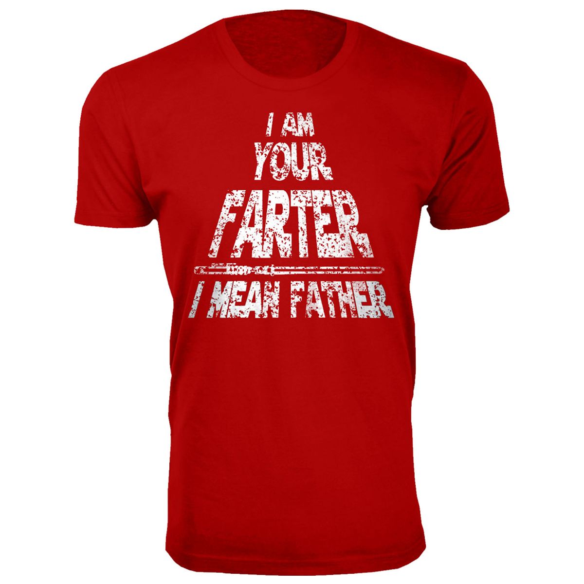 Men&rsquo;s 'I am Your Father' Star Wars Humor T-Shirt - Men's I am Your Farter I Mean Father Joke T-shirts - Red / 2XL