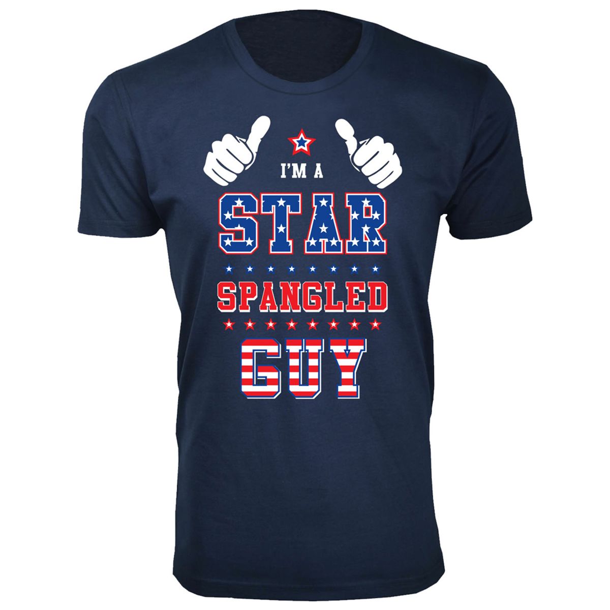 Men's 4th of July Themed T-Shirts - I'm A Star Spangled Guy - Navy / L