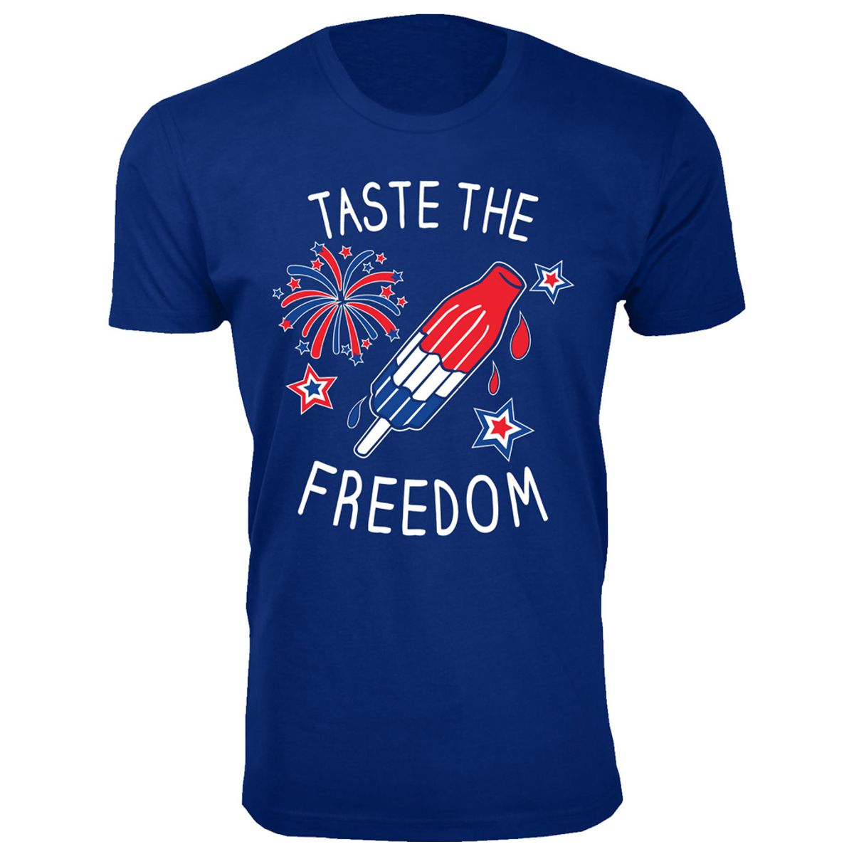 Men's 4th of July Themed T-Shirts - Taste The Freedom - Royal Blue / 3XL