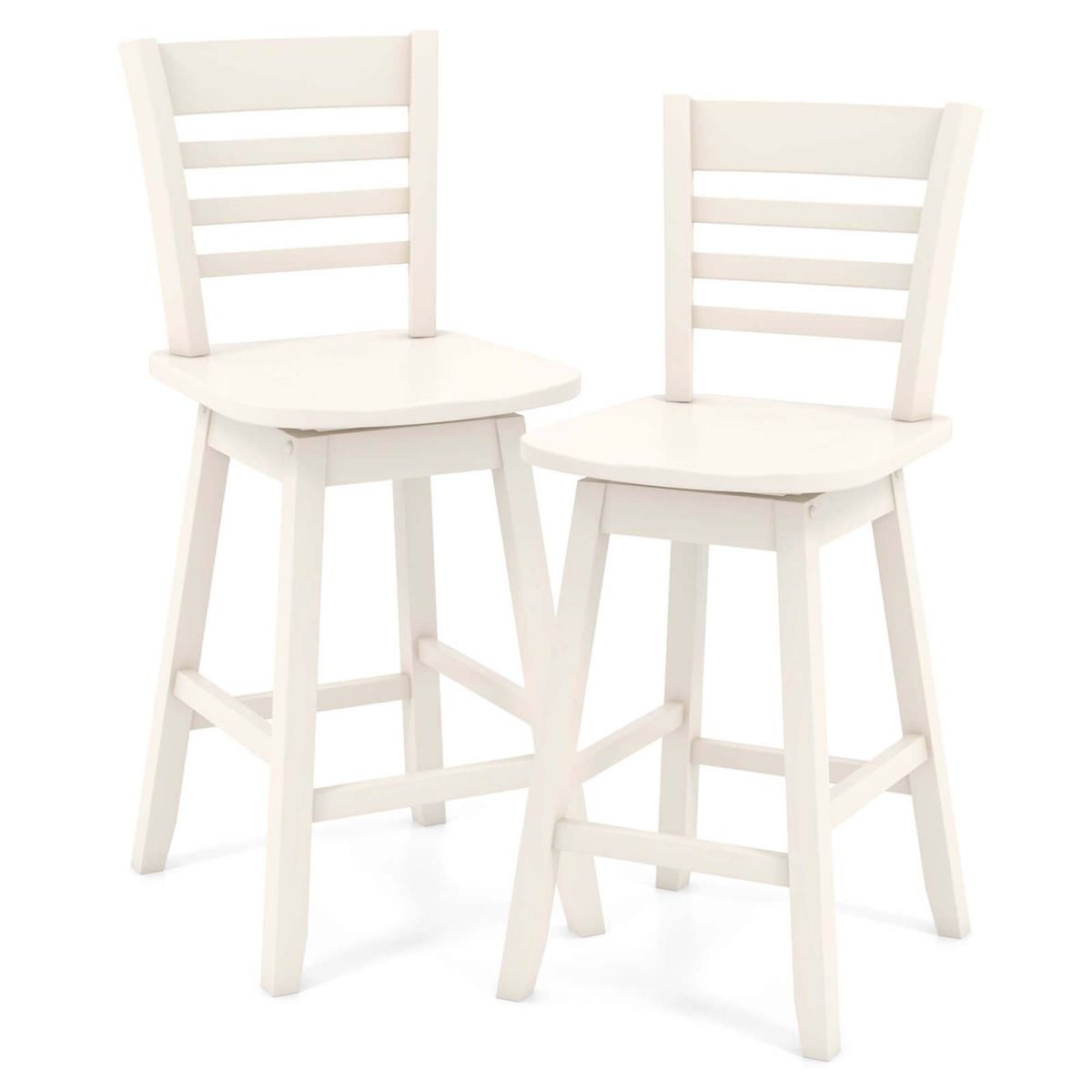 Counter Height Swivel Bar Stools (Set of 2 or 4) - Set of 2-White