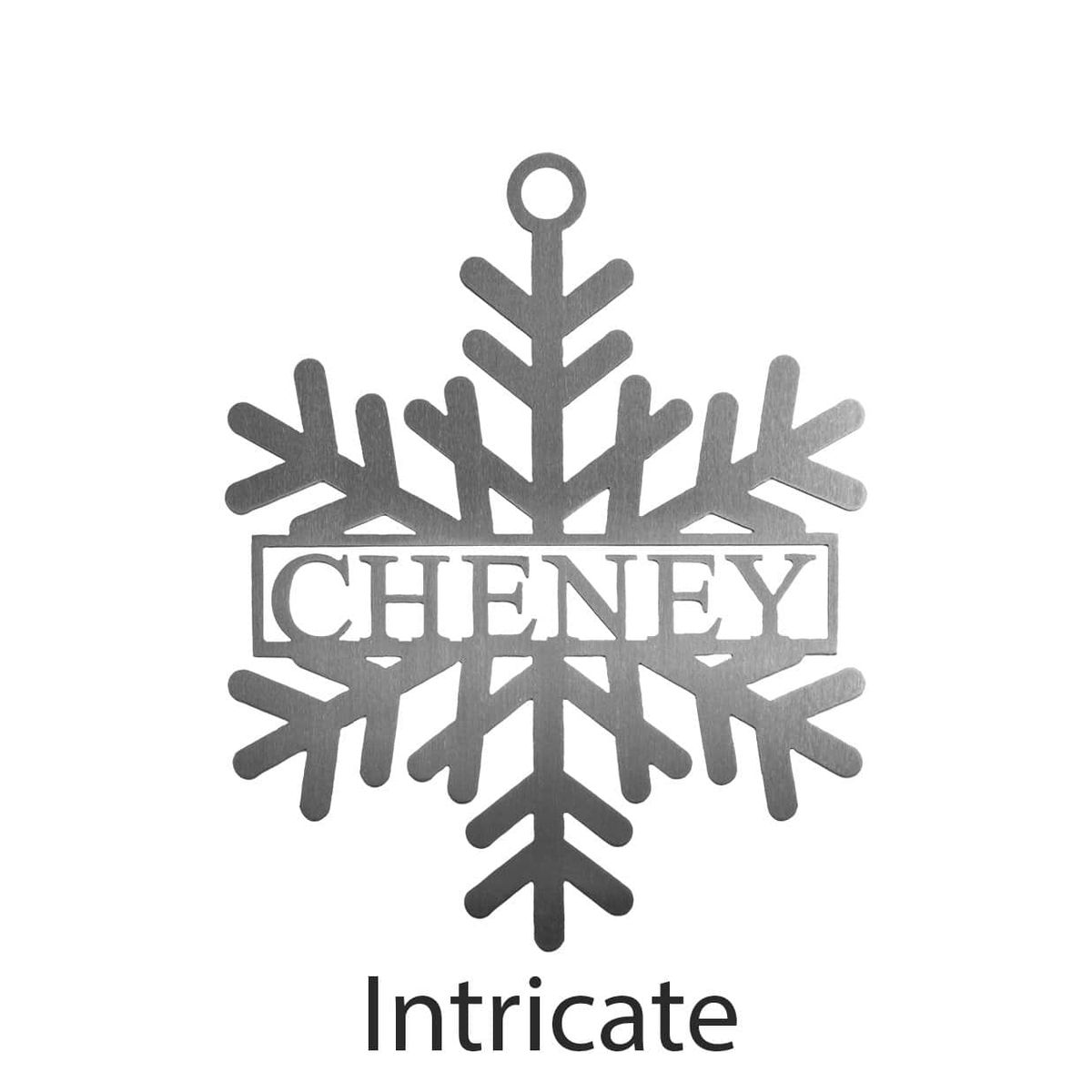 Personalized Metal Snowflake Decoration - Intricate / 12"