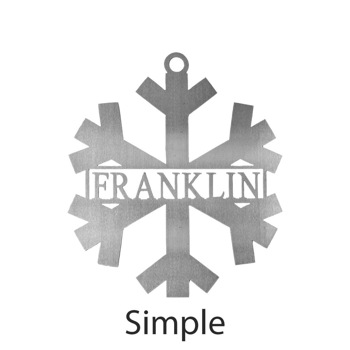Personalized Metal Snowflake Decoration  - Simple / 12"