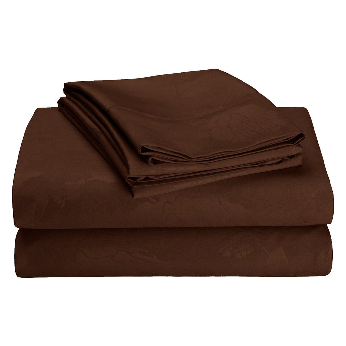 Buttery Soft Deep Pockets Embossed Full Bed Sheet (4-Piece Set) - Chocolate - Full