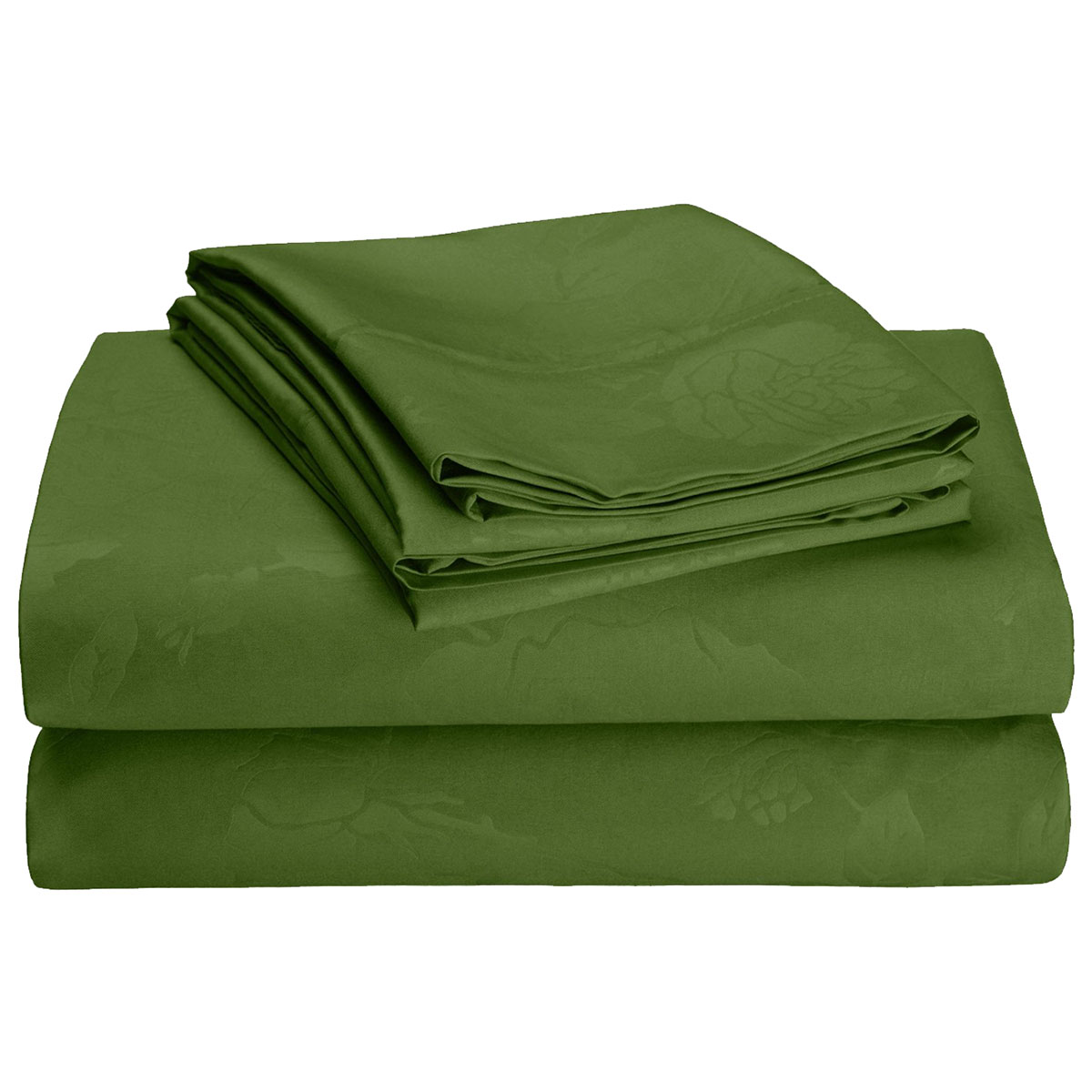Buttery Soft Deep Pockets Embossed Full Bed Sheet (4-Piece Set) - Hunter Green - Full