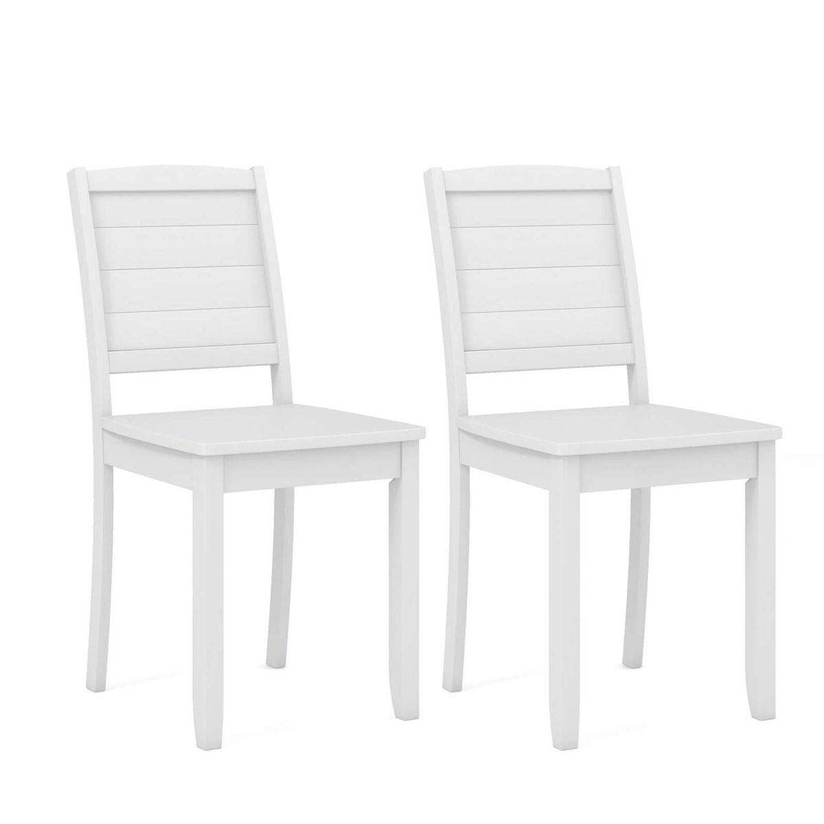 Armless Wood Dining Chairs (Set of 2) - White