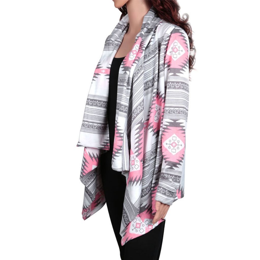 N'POLAR Women's Cardigan Shawl - Medium - Pink