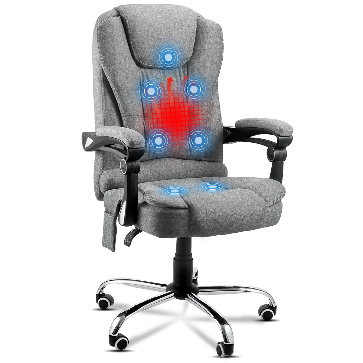 Ergonomic Office Chair with Heat and 7-Point Massage - 13058GR-UG01