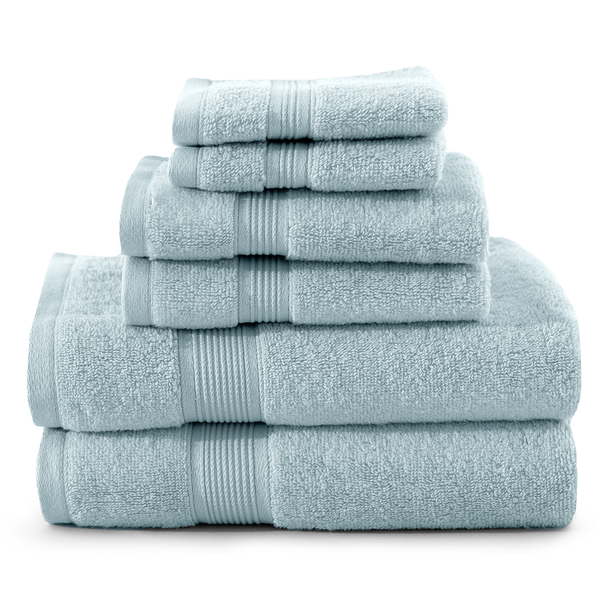 Cotton Bath Towel Set (6-Piece) - Blue