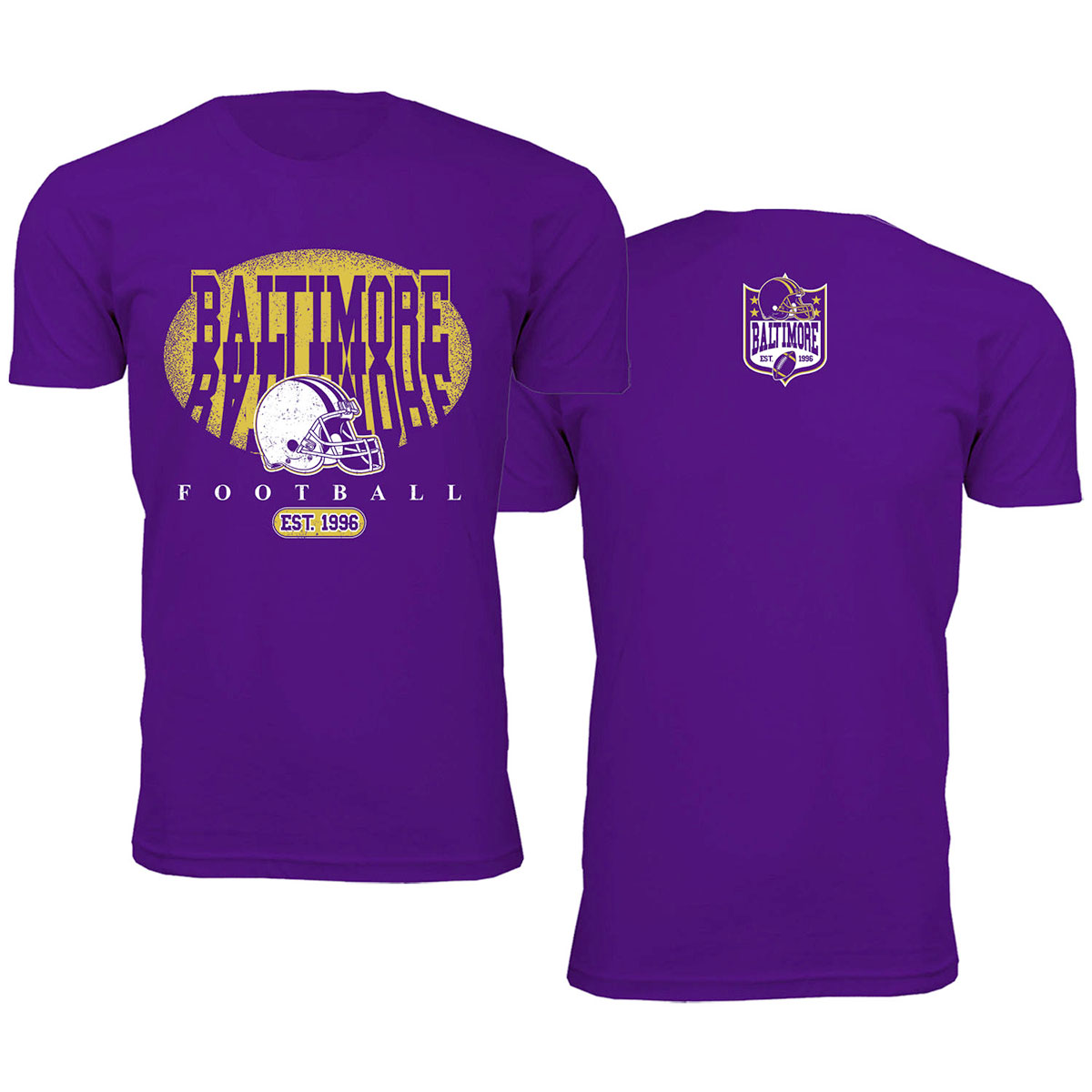 Men's Football Shadow T-Shirt - Baltimore - Purple / L
