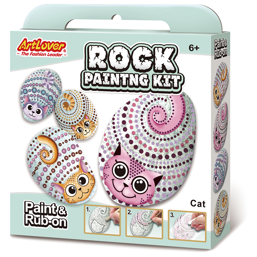 ArtLover® Rock Painting Kit - Happy Cat