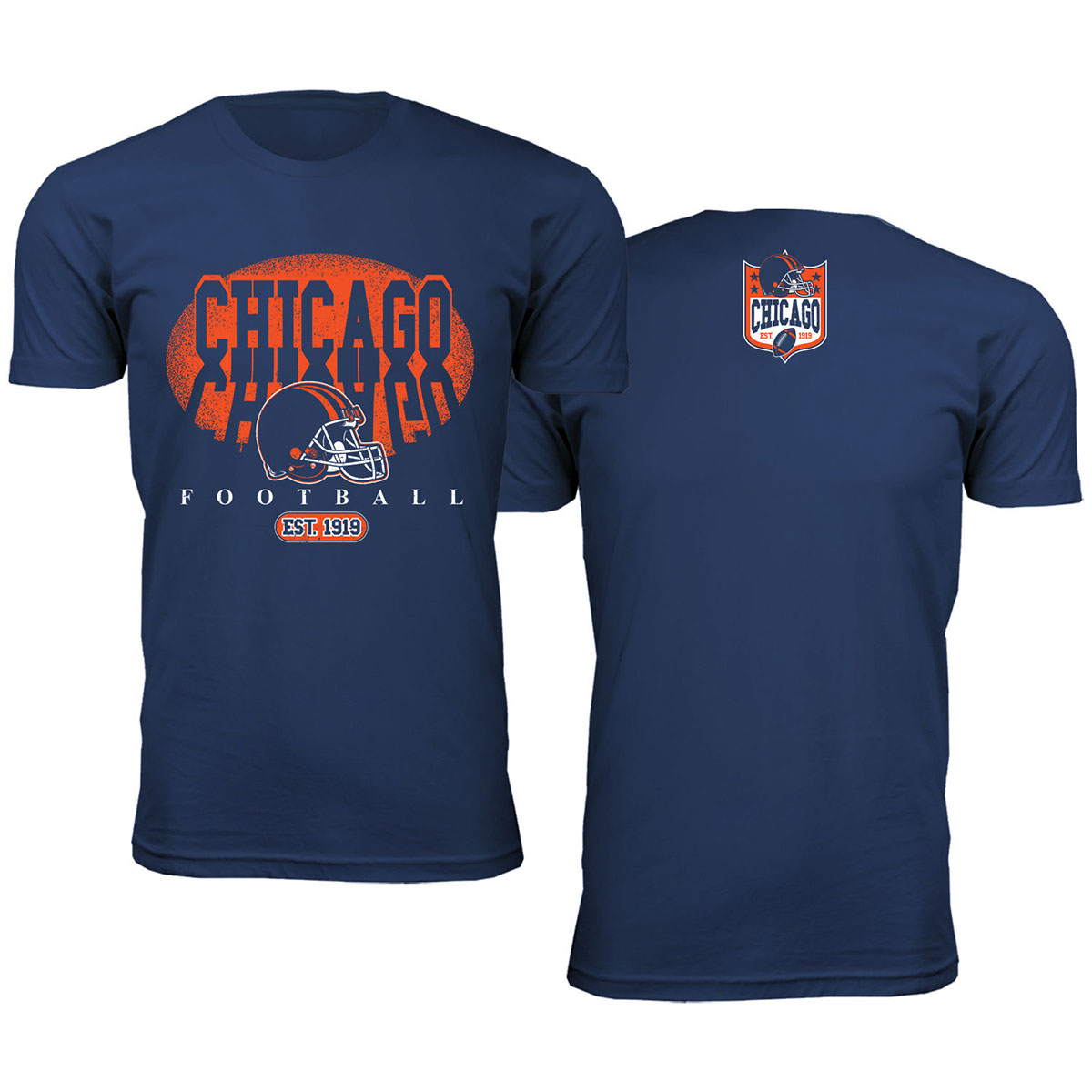Men's Football Shadow T-Shirt - Chicago - Navy / 3XL